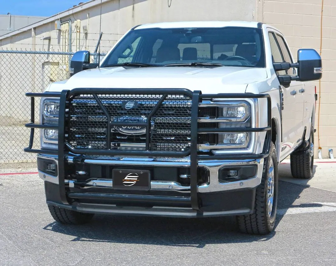 50-1390C – STEELCRAFT Grille Guard, 1-Piece Black Steel With Brush Guard Without Skid Plate Without Step Plate With P...